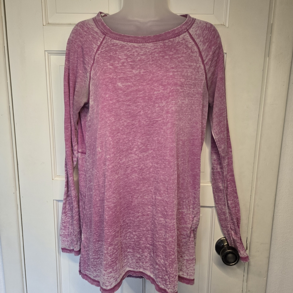Calvin Klein Performance Heathered Pink Long-Sleeve Pullover